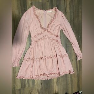 casual pink long sleeve dress in size M